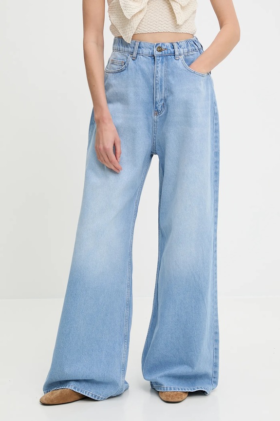 Βαμβακερό τζιν Answear.LAB μπλε sng.132.tos