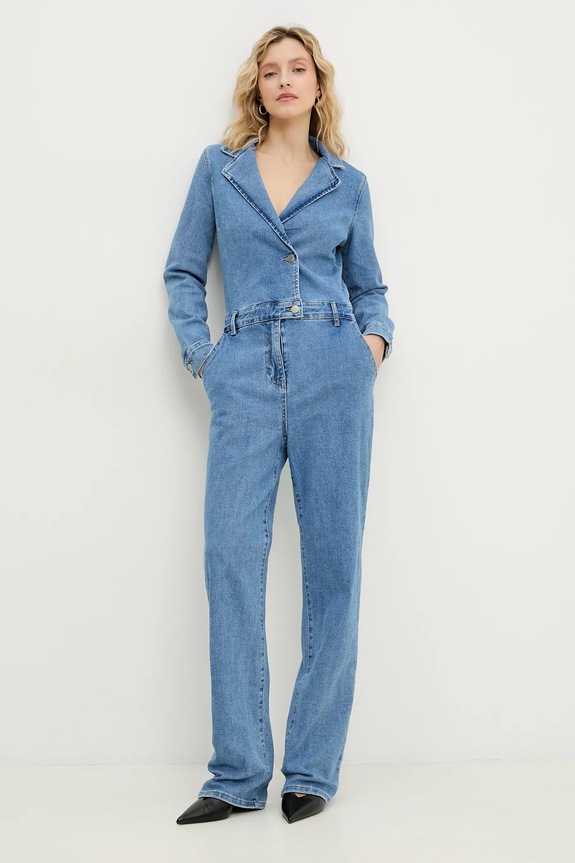 Answear Lab salopeta jeans uni albastru RD2688.hos