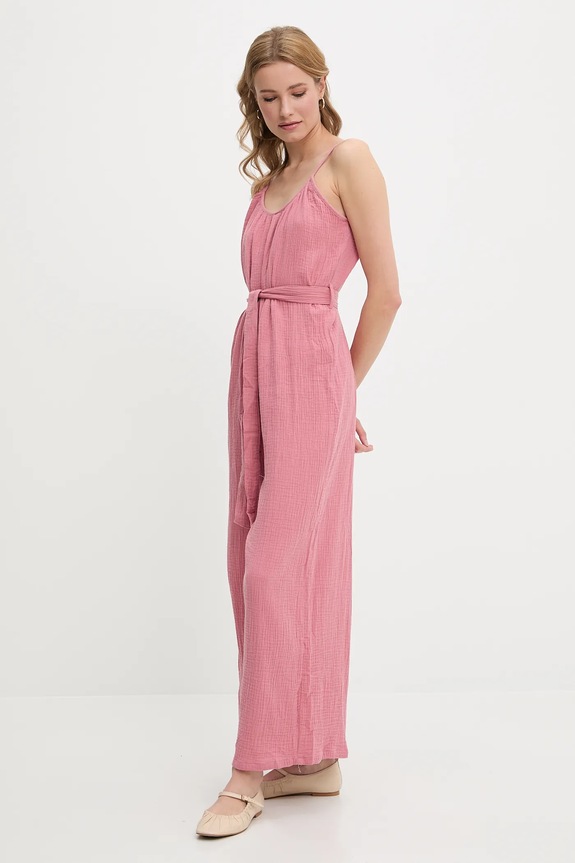 Βαμβακερή φόρμα Answear.LAB μακρύ ροζ ps8638.fos