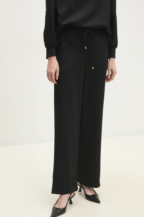 Answear Lab pantaloni de trening tricotaj negru et039.ILK
