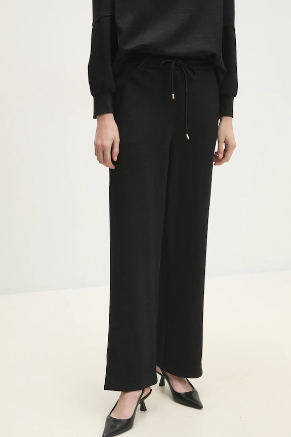 Answear Lab pantaloni de trening tricotaj negru et039.ILK