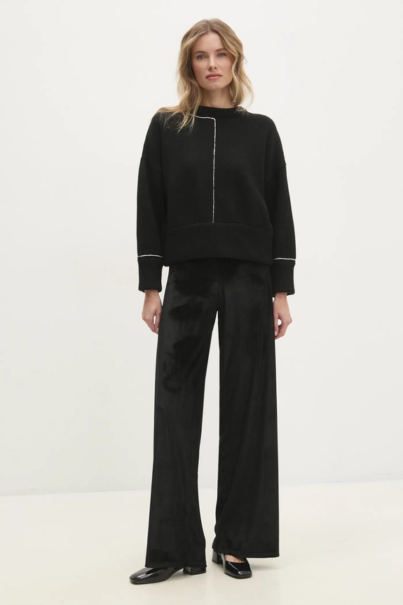 Answear.LAB pantaloni in velluto 92798.IKK nero WW25