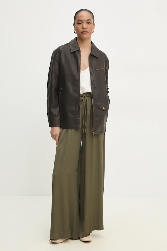 Hlače Answear.LAB MS2045.ilk zelena WW25