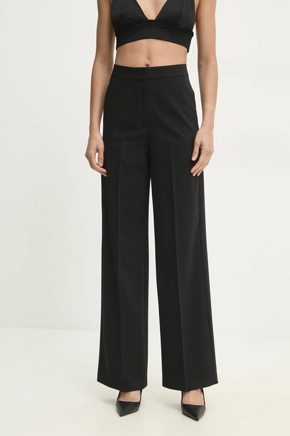 Answear Lab pantaloni drept negru 8010.TWK