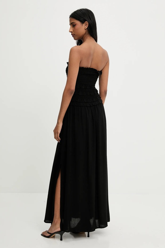 Ruházat Answear.LAB vászonruha 91220.tos fekete