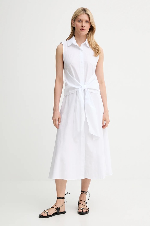 Βαμβακερό φόρεμα Answear.LAB casual λευκό 20195.tos