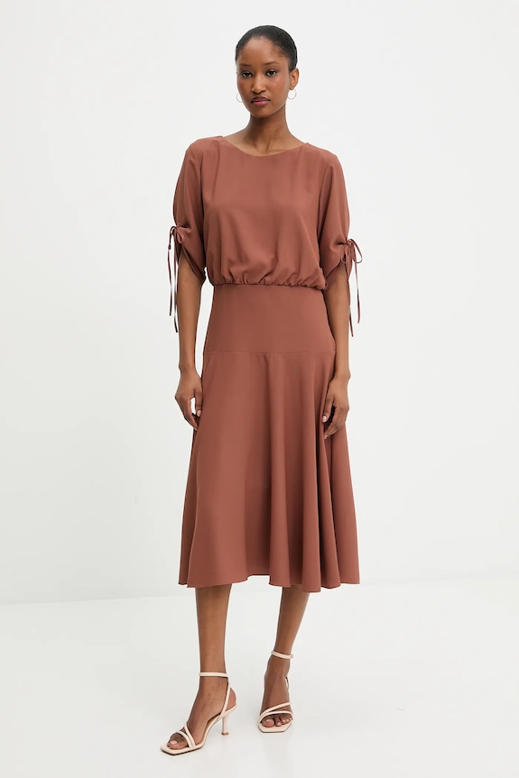 Answear Lab rochie midi maro 58071.tos