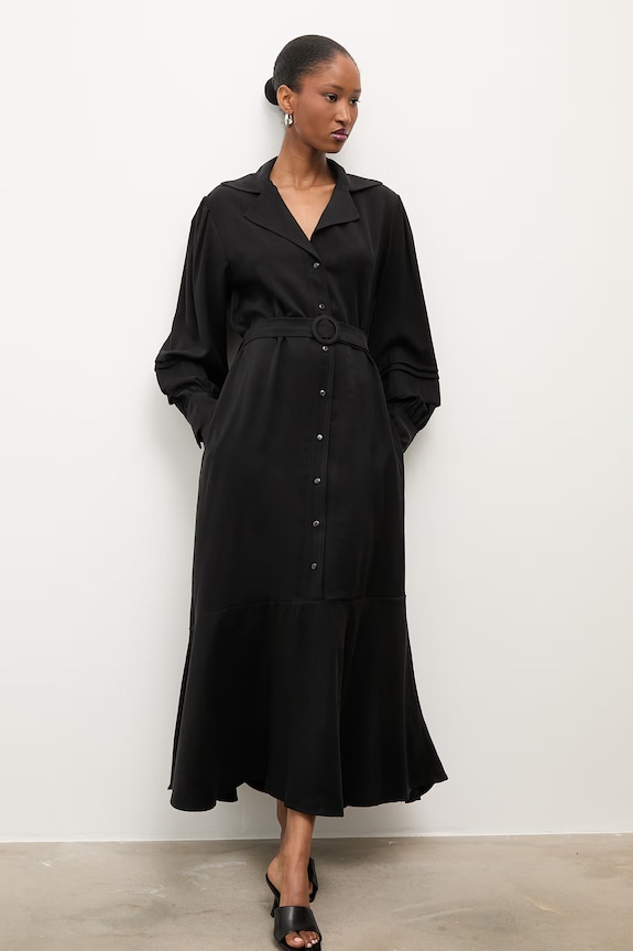 Answear Lab rochie cu guler negru ed031.ilk