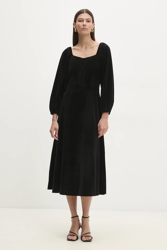 Answear Lab rochie de catifea r10338.FLK negru WW25