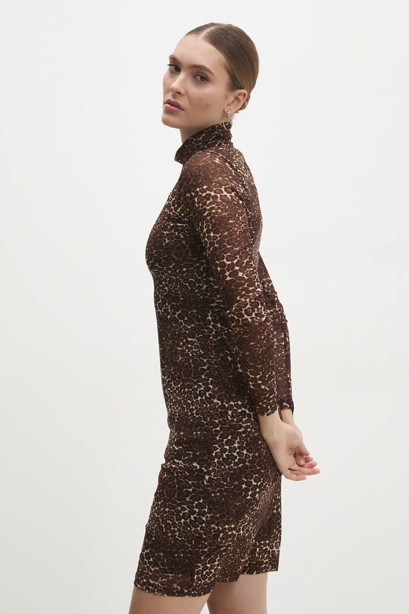 Answear.LAB sukienka 11207lr.fos brązowy