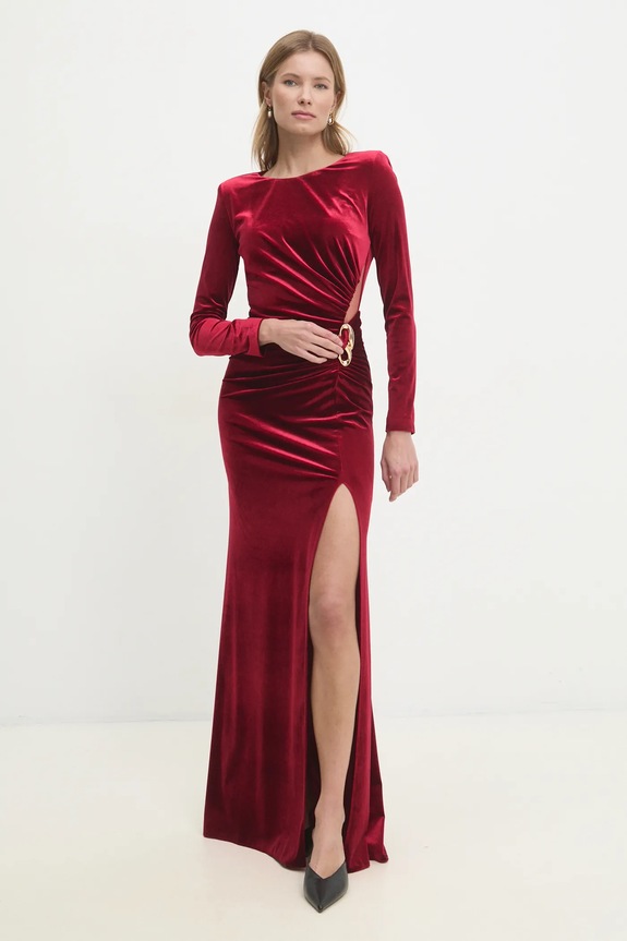 Haljina od velura Answear.LAB 57931.tos crvena WW25