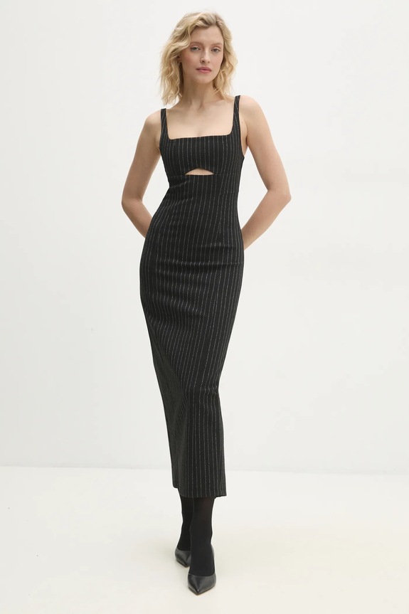 Answear Lab rochie maxi negru L8862.HWK