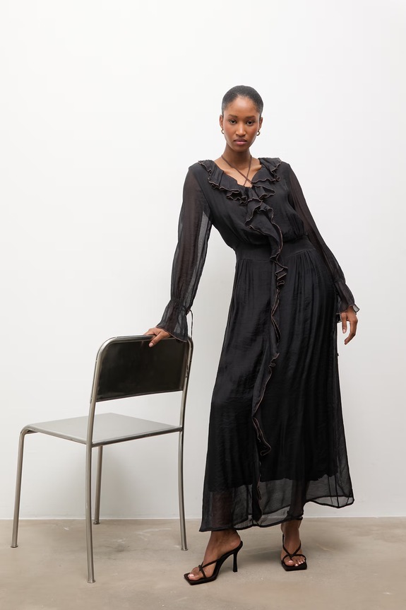 Answear Lab vestito maxi nero d1022.ios
