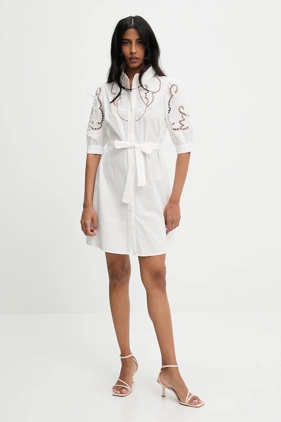 Answear Lab rochie din bumbac v3415.short.flk bej WW25