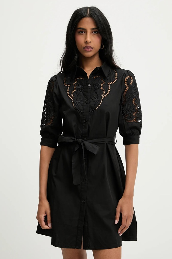 Answear Lab rochie din bumbac mini negru v3415.short.flk
