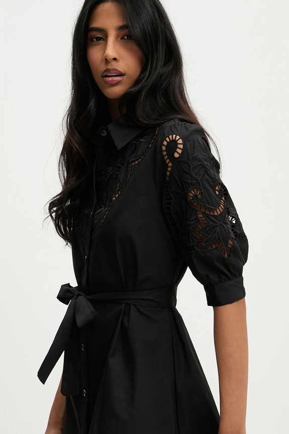 Answear Lab rochie din bumbac v3415.short.flk negru
