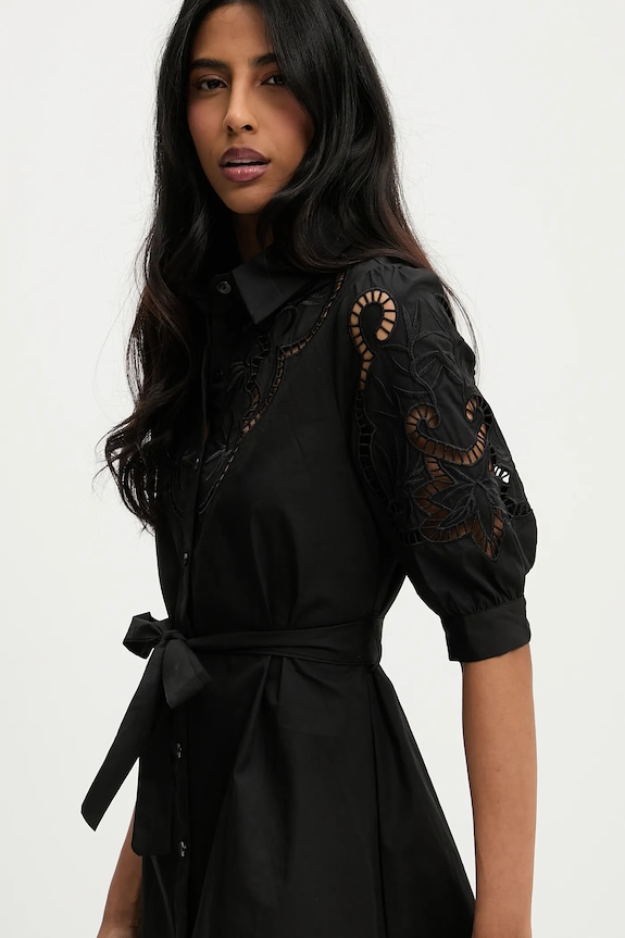 Answear Lab rochie din bumbac v3415.short.flk negru