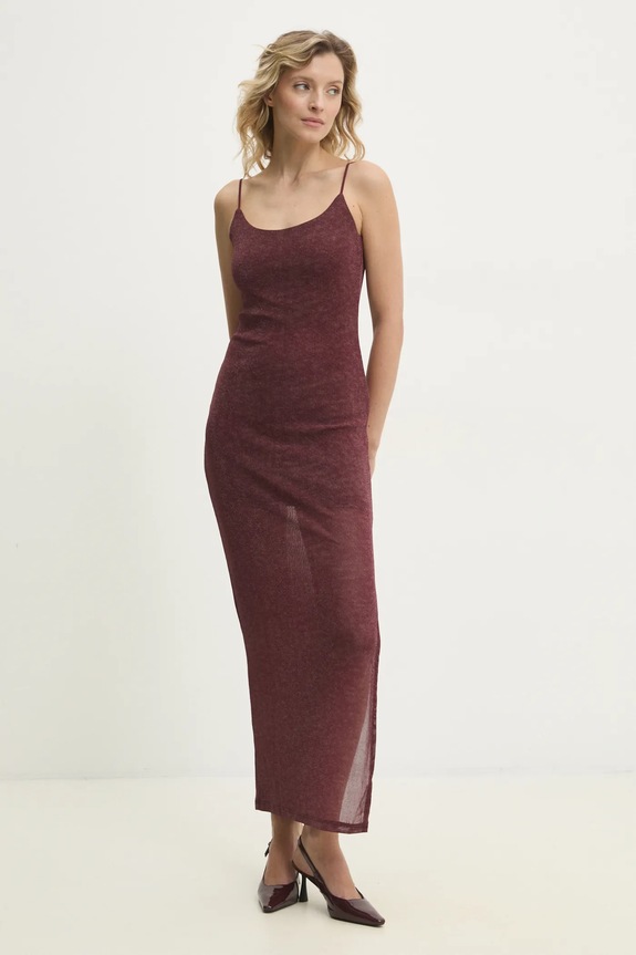 Answear.LAB sukienka maxi bordowy 8878.hos