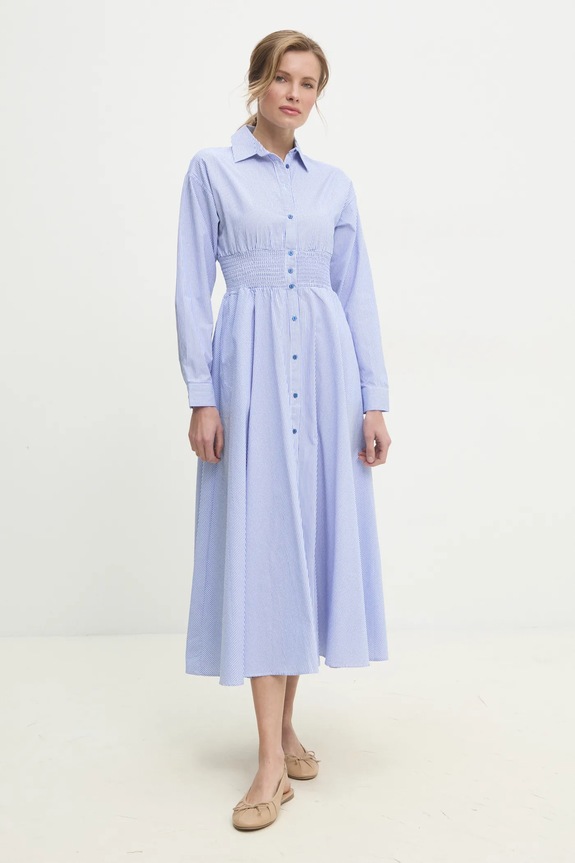 Answear Lab rochie cu guler albastru 6851.1TWK