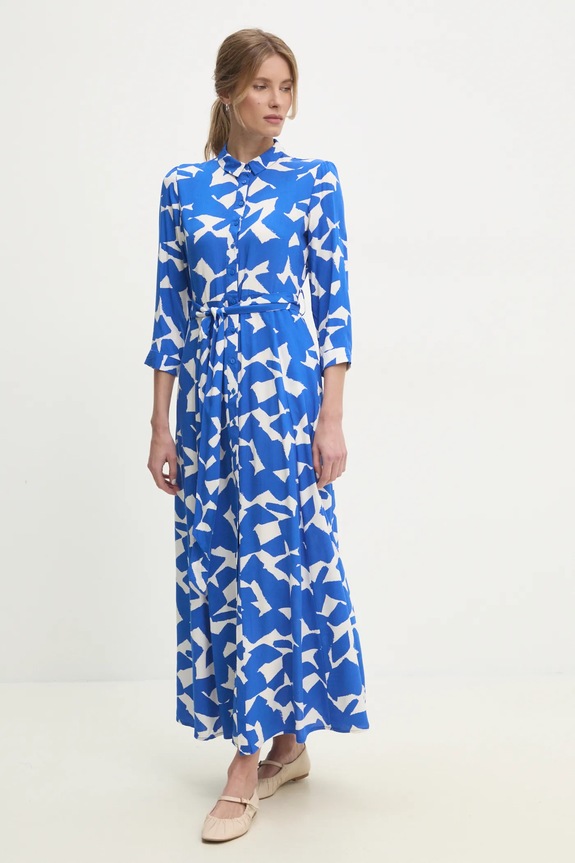 Answear Lab rochie cu guler albastru 62998.2024.1377.FKK