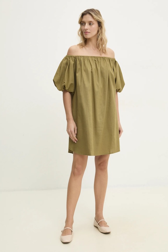 Answear Lab vestito in lino 8997.FKK verde WW25