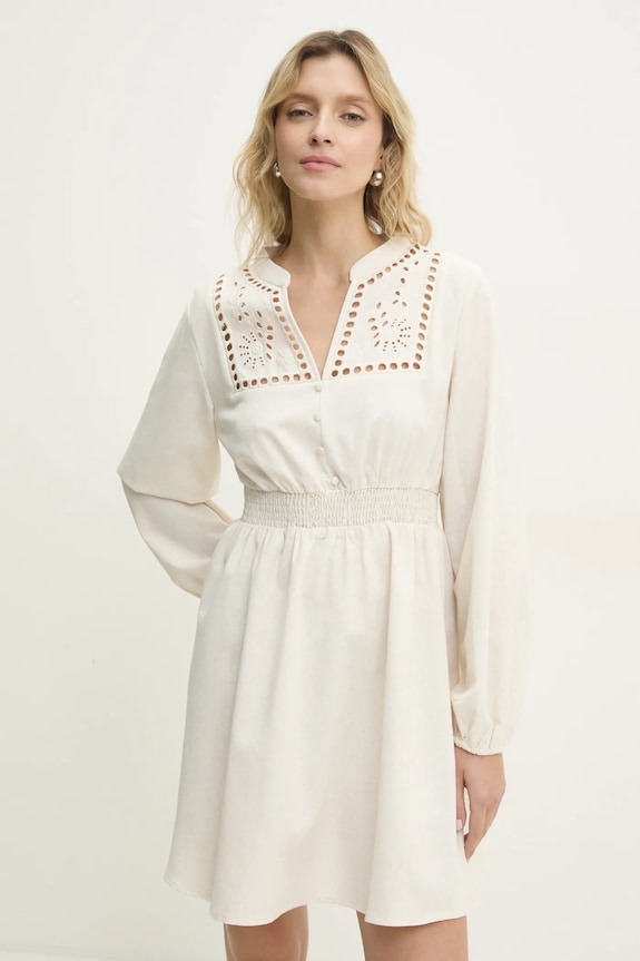 Answear Lab vestito in lino mini beige PS9239.FKK