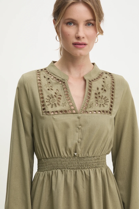 Answear Lab vestito in lino verde PS9239.FKK
