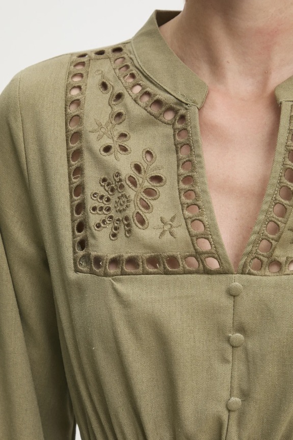 Answear Lab vestito in lino PS9239.FKK verde