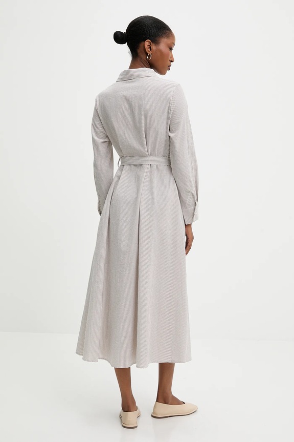 Answear.LAB vestito di lino A25.12.FLK marrone WW25