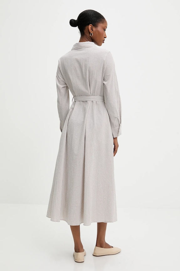 Answear.LAB vestito di lino A25.12.FLK marrone WW25