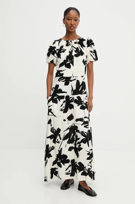 Answear.LAB sukienka lniana W25.65.flk czarny WW25