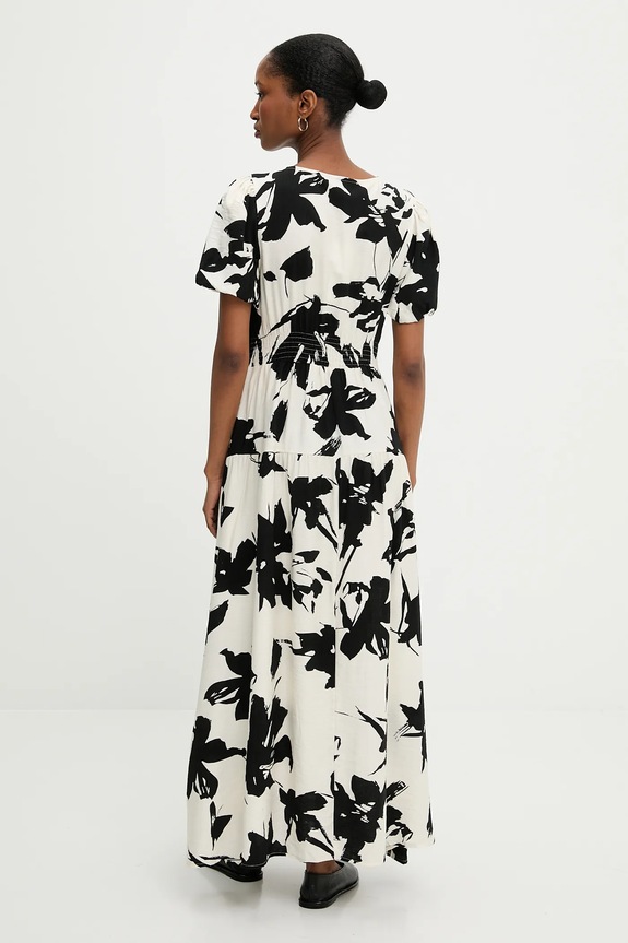 Odzież Answear.LAB sukienka lniana W25.65.flk czarny