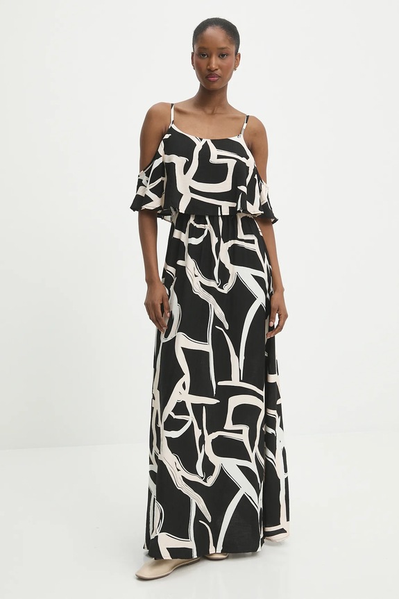 Answear.LAB vászon ruha W25.76.flk fekete WW25