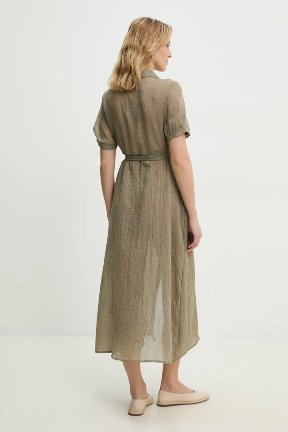 Ρούχα Λινό φόρεμα Answear.LAB E24.23.FLK πράσινο