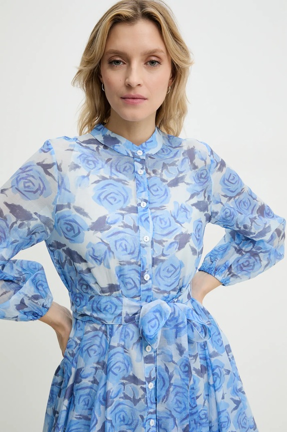 Φόρεμα με μετάξι Answear.LAB μπλε 80961.FLK