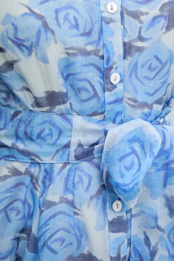 Φόρεμα με μετάξι Answear.LAB 80961.FLK μπλε