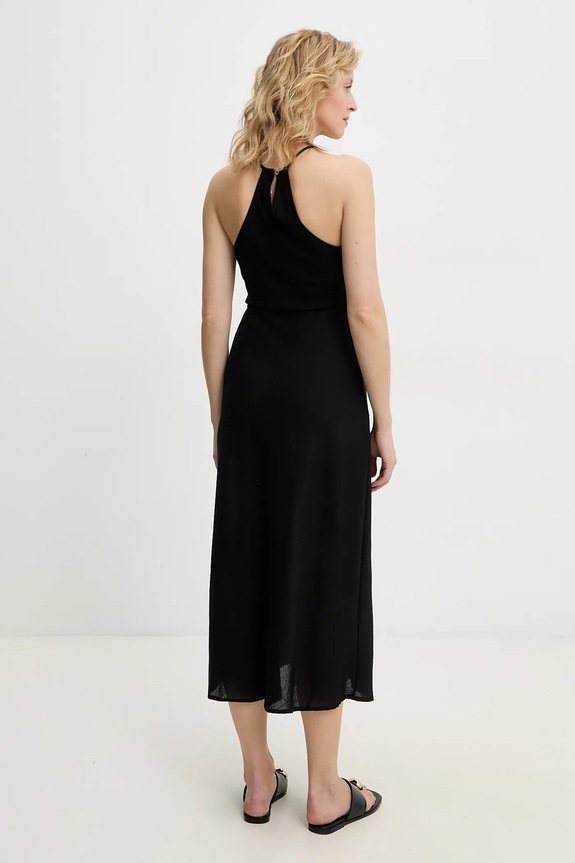 Ρούχα Φόρεμα με λινό Answear.LAB ps9127.fos μαύρο