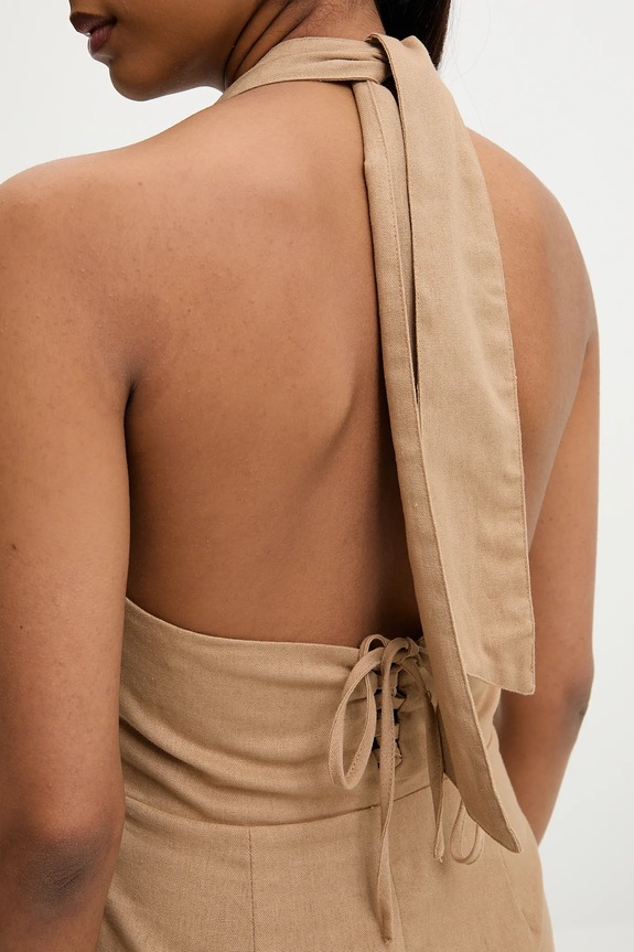 Answear Lab vestito in lino ps9093s.fos marrone
