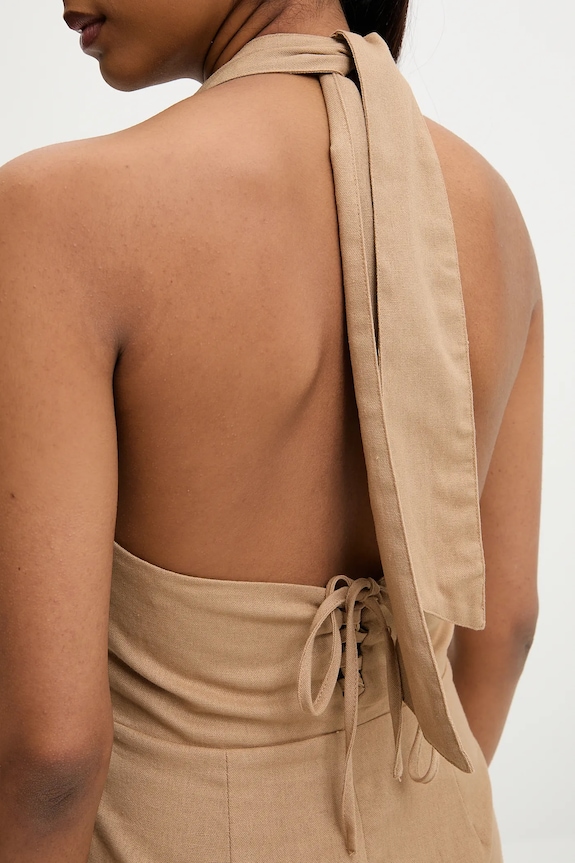 Answear Lab vestito in lino ps9093s.fos marrone