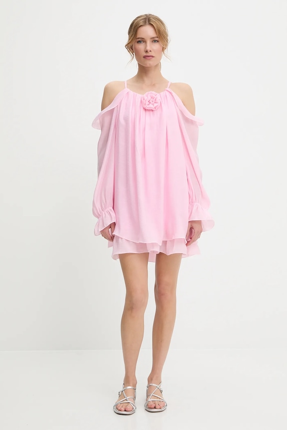 Answear.LAB sukienka letnia z lyocellem pr26602.fLK różowy WS26