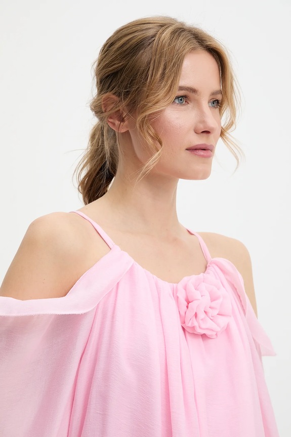 Answear.LAB sukienka letnia z lyocellem pr26602.fLK różowy