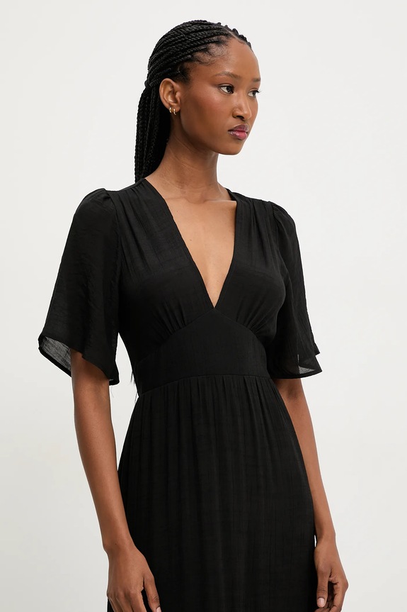 Answear.LAB rochie evazată cu vâscoză negru 62635.fjk
