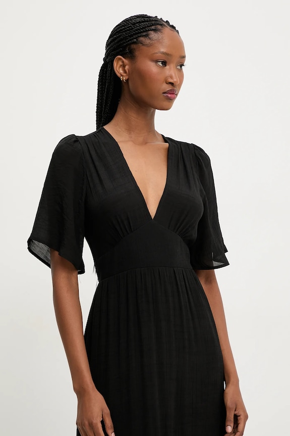 Answear.LAB rochie evazată cu vâscoză negru 62635.fjk