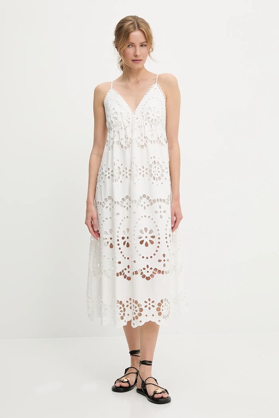 Answear.LAB vestito in cotone semplice bianco 7100.hlk