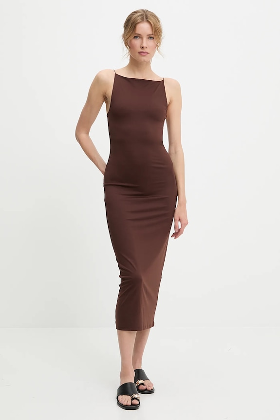 Answear.LAB vestito midi marrone vd1736.fjk