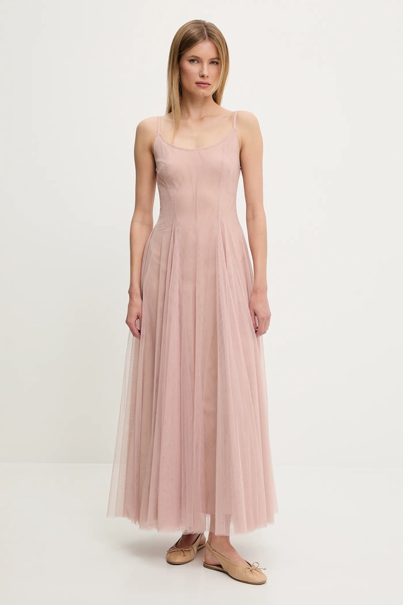 Answear Lab rochie maxi bej 606589.flk