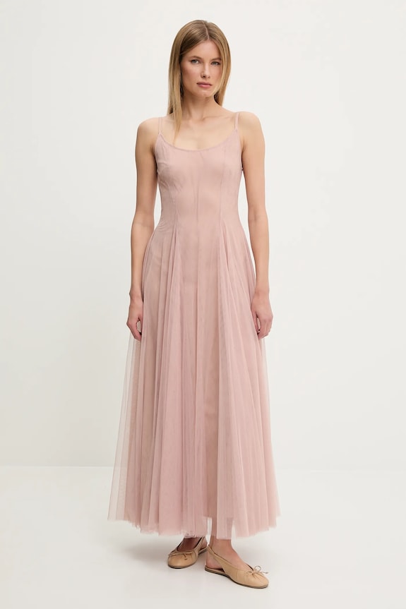 Answear Lab rochie maxi bej 606589.flk