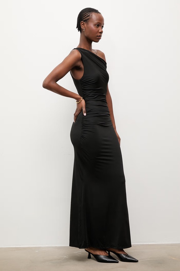 Answear.LAB sukienka drapowana 23328.flk czarny WS26