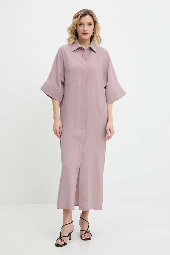 Haljina Answear.LAB bez uzorka roza D521.ilk