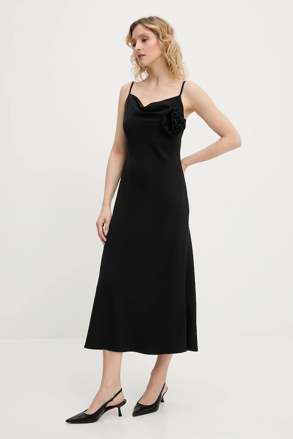 Answear Lab rochie midi negru 3636.ios